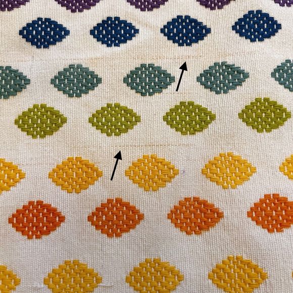 Crate & Barrel Solstice Table Runner Spring Easter Rainbow Embroidered 90x14 - Picture 14 of 15